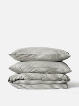 Citta Gingham Organic Cotton Duvet Cover | Olive