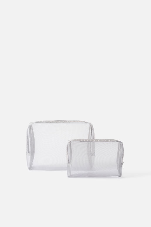 Citta Mesh Wash Bag | Grey Large