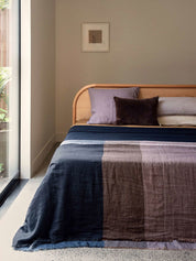 Citta Large Wool Blanket | Blue Black