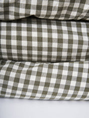 Citta Gingham Organic Cotton Duvet Cover | Olive