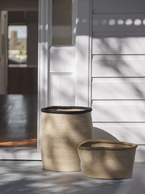 Citta Arena Laundry Basket | Natural Blue Black