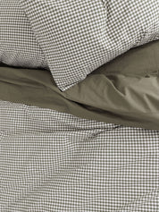 Citta Gingham Organic Cotton Pillowcase Pair | Olive White