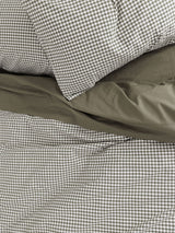 Citta Gingham Organic Cotton Pillowcase Pair | Olive White