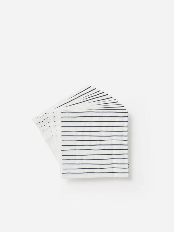 Citta Stripe Dinner Napkin White | Navy