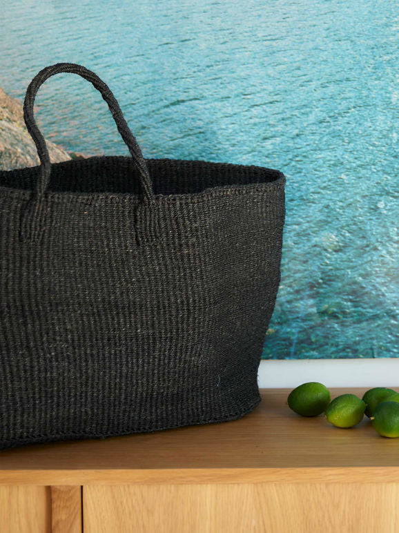 Citta Sisal Oval Basket | Charcoal