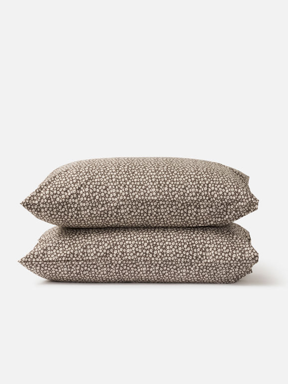 Citta Pillowcase Pair Forget Me Not Organic Cotton | Rye Bone