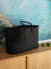 Citta Sisal Oval Basket | Charcoal
