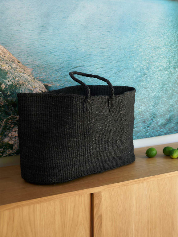 Citta Sisal Oval Basket | Charcoal