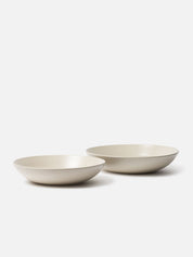 Citta Stoneware Low Bowl | Matte Beige Medium