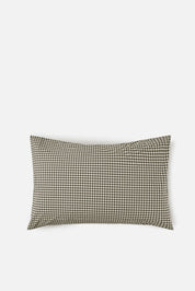 Citta Gingham Organic Cotton Pillowcase Pair | Olive White