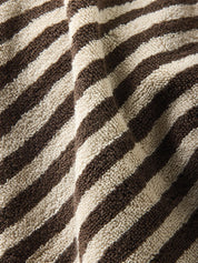 Citta Wide Stripe Cotton Face Cloth | Cocoa Bone
