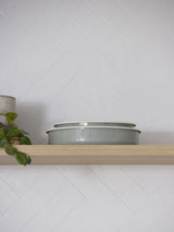 Citta Enamel Round Baking Tray | Dark Grey Cream Large