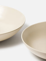 Citta Stoneware Low Bowl | Matte Beige Medium