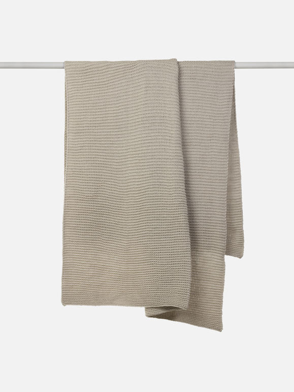 Citta Wool Purl Knit Throw | Bone