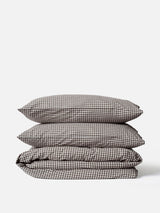Citta Gingham Organic Cotton Duvet Cover | Cocoa
