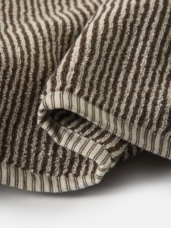 Citta Stripe Cotton Bath Towel | Cocoa Oat