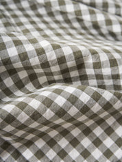 Citta Gingham Organic Cotton Duvet Cover | Olive