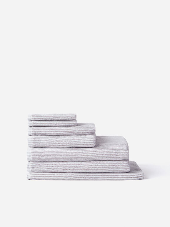 Citta Stripe Cotton Hand Towel | Hand Towel Grey White