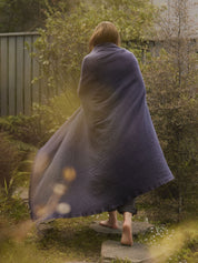 Citta  Oslo Lambswool Throw | Oxford Blue Lupin