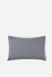 Citta Gingham Organic Cotton Pillowcase Pair | Navy White