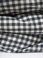 Citta Gingham Organic Cotton Duvet Cover | Navy King