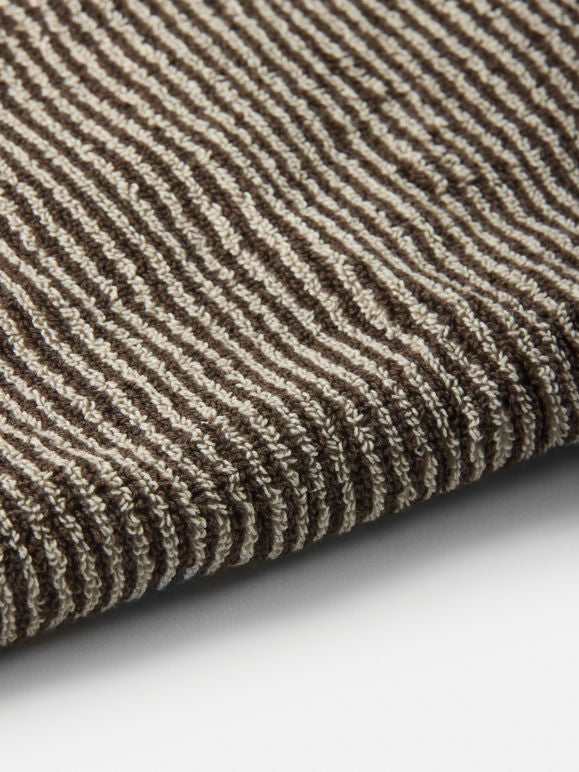 Citta Stripe Cotton Bath Towel | Cocoa Oat