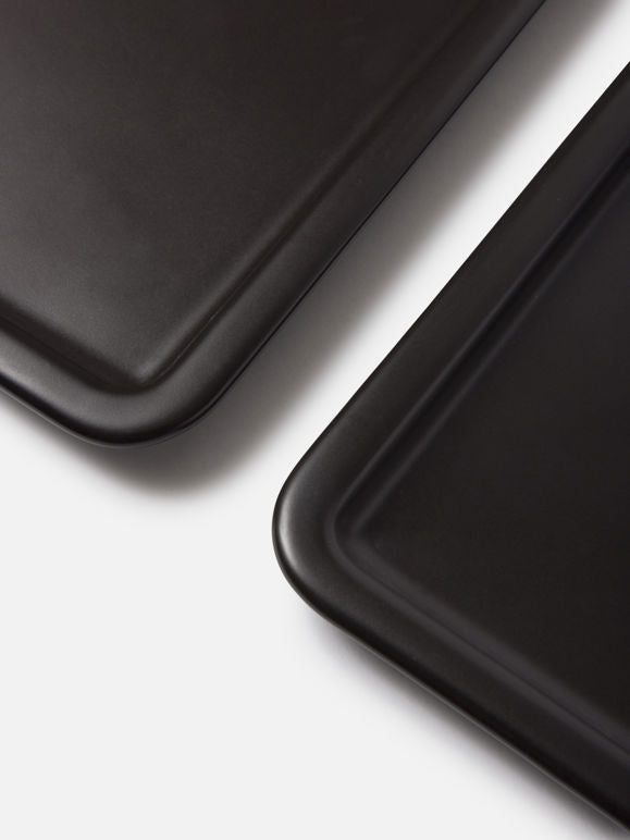 Citta Stoneware Tray | Matt Black Large