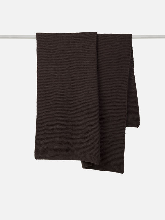 Wool Purl Knit Throw | Cocoa