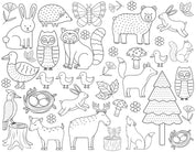 Washable Reusable Colouring-In Solo Mat Kit | Woodland Wonders