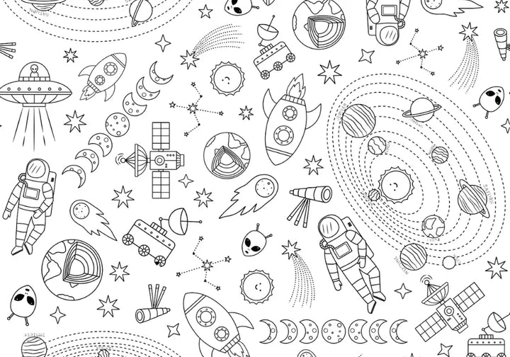 Washable Reusable Colouring-In Solo Mat Kit | In the Stars