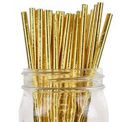 Meri Meri Gold Foil Straws | Gold 24 Pack