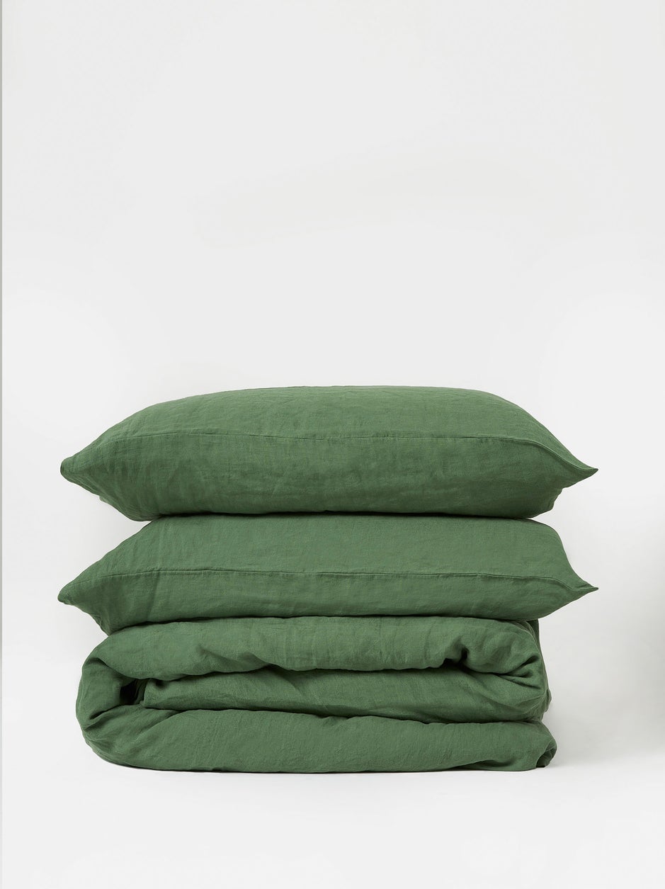 Citta Linen Duvet Cover Queen | Spearmint