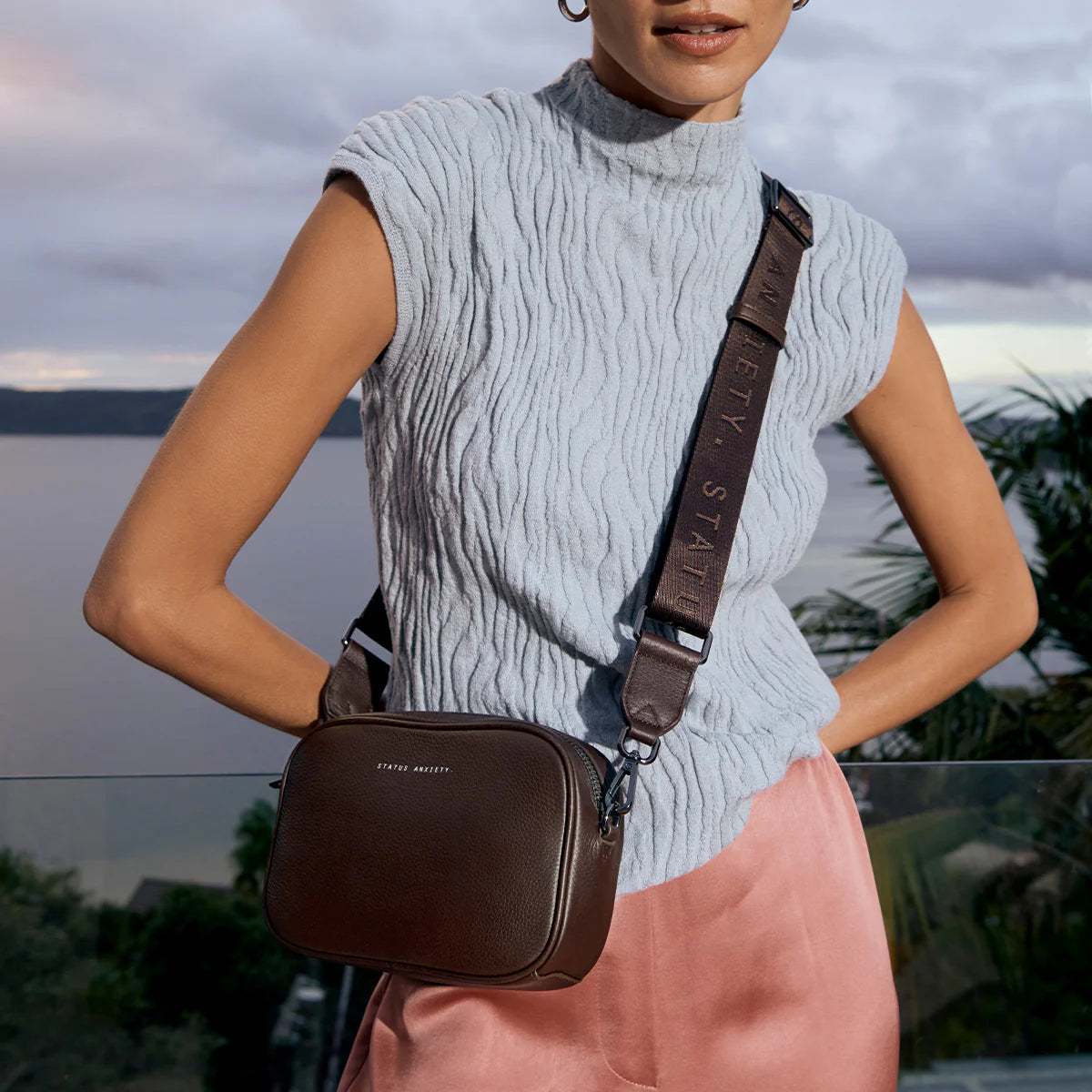 Status Anxiety Plunder Bag With Webbed Strap | Cocoa