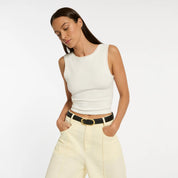 Status Anxiety Alex Davidson Final Loop Belt | Black Nappa Gold