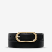 Status Anxiety Alex Davidson Final Loop Belt | Black Nappa Gold
