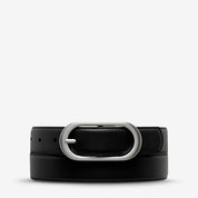 Status Anxiety Final Loop Belt | Black Nappa Silver