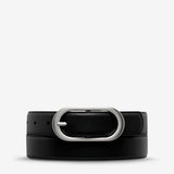 Status Anxiety Final Loop Belt | Black Nappa Silver