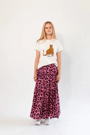 Lollys Laundry Sunset Maxi Skirt | Neon Pink