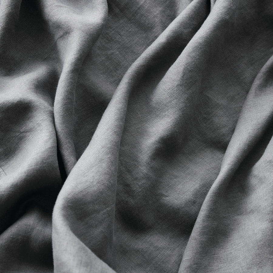 George Street Linen Pure Linen Flat Sheet | Charcoal