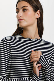 Karen By Simonsen Long Sleeve Candace Top | Night Sky With White Stripe