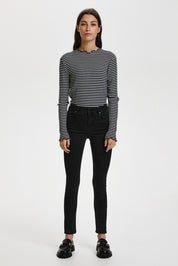 Karen By Simonsen Long Sleeve Candace Top | Night Sky With White Stripe