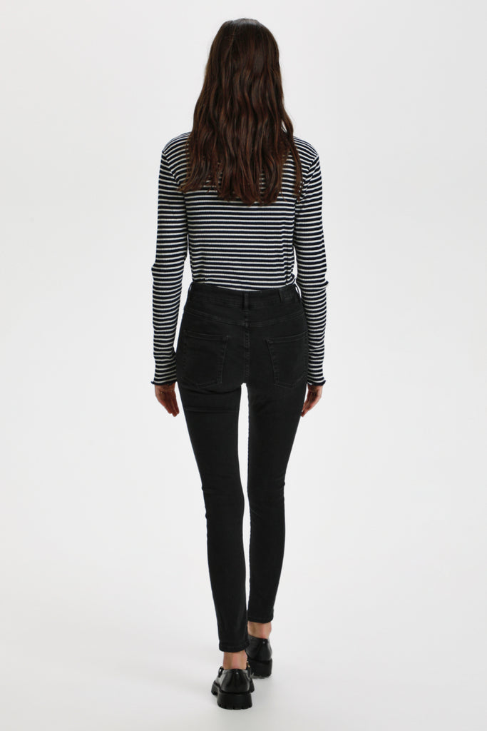 Karen By Simonsen Long Sleeve Candace Top | Night Sky With White Stripe