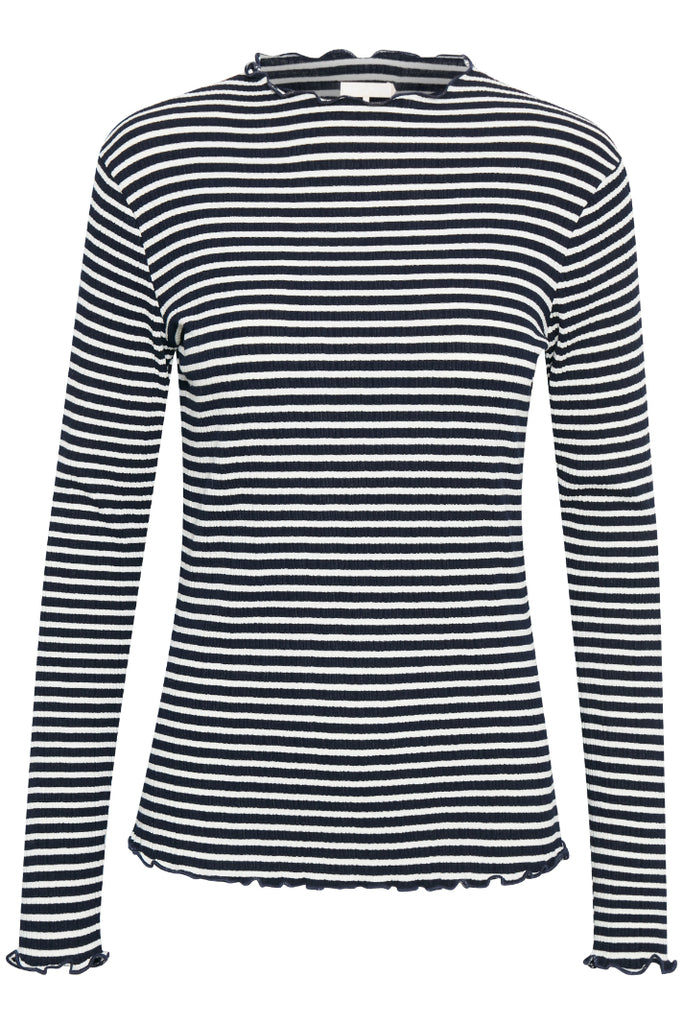 Karen By Simonsen Long Sleeve Candace Top | Night Sky With White Stripe