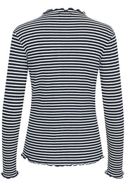 Karen By Simonsen Long Sleeve Candace Top | Night Sky With White Stripe