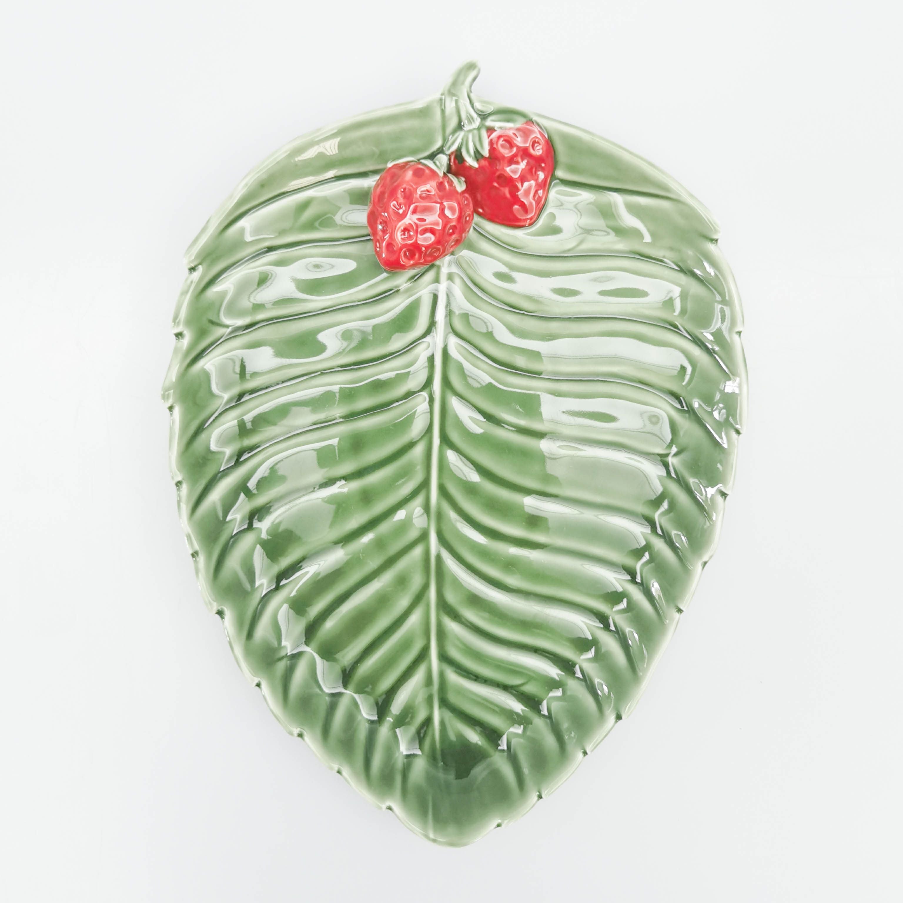 Strawberry Platter | Green 32x24cm