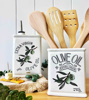 Olive Oil Classic Utensil Vessel | White 14cm