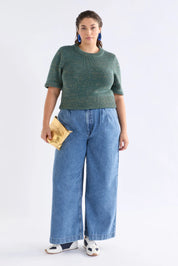 Elk Luft Lurex Knit Top | Sage Gold