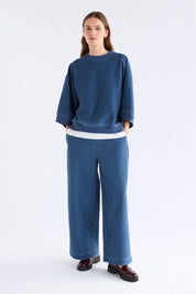 Elk Enfeld Tee | Mid Blue Wash