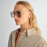Le Specs Civelle Sunglasses | Bright Silver Clear