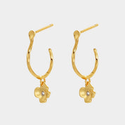 Zafino Fleur Hoop Earrings | Gold